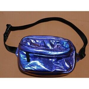 Holographic Purple Fanny Pack Adjustable Strap, Zipper Compartments NWOT